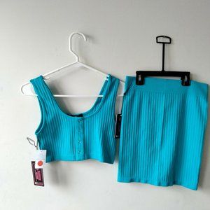 Blue Crop Top & Skirt